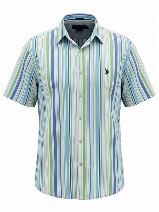 U.S. Polo Assn. Other - U.S. Polo Assn. Blue and Green Striped Button Down Lightweight Beach Travel